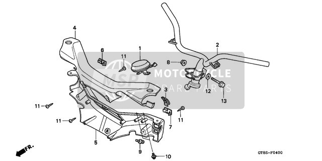 Honda PK50SM 1995 Maniglia tubo/Copertura della maniglia per un 1995 Honda PK50SM